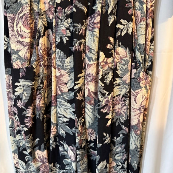Vintage 90s Floral Midi Dress Union Made USA Size 8 Shoulder Pads - Picture 5 of 15